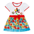 novatx H4371 kids false two pieces girl dress summer cartoon character cute dresses children s clothes