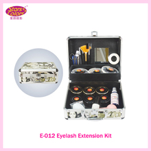 2016 Portable Green Grafting Eyelash Extension Kit False EyeLash Lashes Makeup Set with Silver Box Case Salon Tool Free shipping
