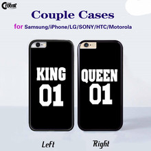 King Queen 01 Brand Couple Case mobile Phone Cases Cover for iphone 4 5s 5c 6 6s 6plus 6splus Samsung galaxy s3 s4 s5 s6 s7 edge
