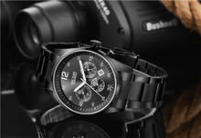 MEGIR Watches Men Top Brand Military Clock Chronograph Function Men Staniless Steel Luxury Watches Men Quartz