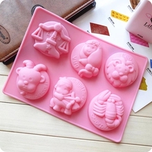 Hot Zodiac Designs Mold Animals Cake Mould Silicone Fandont Chocolate Bakeware Kitchen Accessories Cake Tools