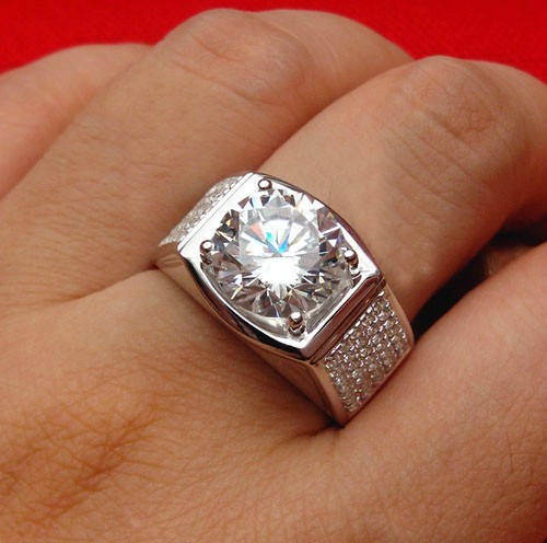 Mens diamond rings in sterling silver
