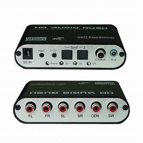 5.1 AC3 DTS HD Audio Decoder Digital Sound Decoder Optical for SPDIF Coaxial to 6RCA