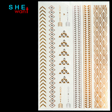 Hot golden tattoo body art metal temporary tattoo jewelry bracelet flash tattoo gold tattoo henna tatoo Wholesale