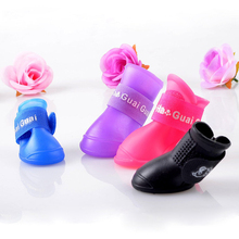 High Quality 4Pcs/ Lot Dog Shoes Dog Candy Colors Boots Waterproof Rubber Pet Rain Shoes Booties Free Shipping