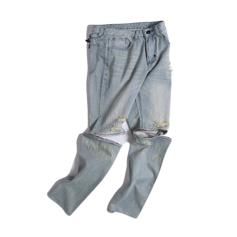 : Buy Fashion washed denim jeans retro slim men denim pants scratch ...
