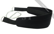 gorgeous Black Dipping Belts Weight Lifting Gym Dip Belt Mesh With Metal Chain