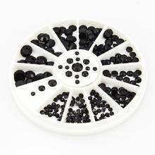 4 Sizes Black Acrylic Nail Art Stickers Tips Glitter Fashion Nail Tools DIY Decoration Stamping ZP053