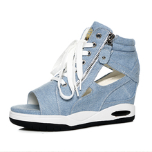 2016 Fashion Open Toe Shoes Sexy Lady Pumps High Heel Girl Wedge Sandals Platform Lady Fashion Shoes Jeans Designer Wedges YS283