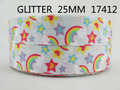 50Y17412 kerryribbon free shipping 1 glitter Grosgrain ribbon DIY headwear ribbon and bow garment accessories