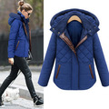 eBay Hot Sale 2014 Fashion Leather Splice Winter Jacket Women Warm Slim Jackets Coat Plus Size