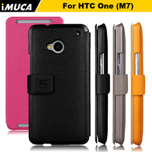 IMUCA M7 case cover for HTC one m7 phone cases luxury leather wallet cover for htc