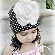 Baby Flower Dot Hat Newborn Girl Cotton Beanie Cap Infant Spring Hat Children Accessories free shipping F069