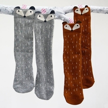1Pair/lot Lovely 3D Fox Raccoon Baby Leg Warmers Socks For Kids Boys Girls Children Non-slip Cotton Animal Meias Calentadores