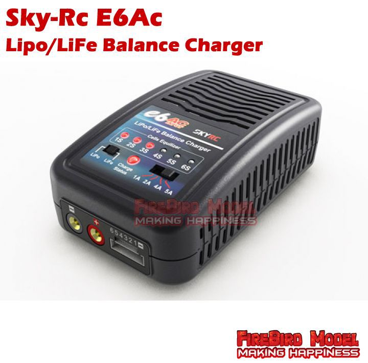 SkyRc E6 2-6S cell Lipo battery Balance Charger, 100~240v AC input 