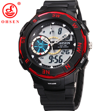 OHSEN Brand Men Boy Sports Watches LED Digital Quartz Watch Multifunction Waterproof Dive Swim Outdoor Military