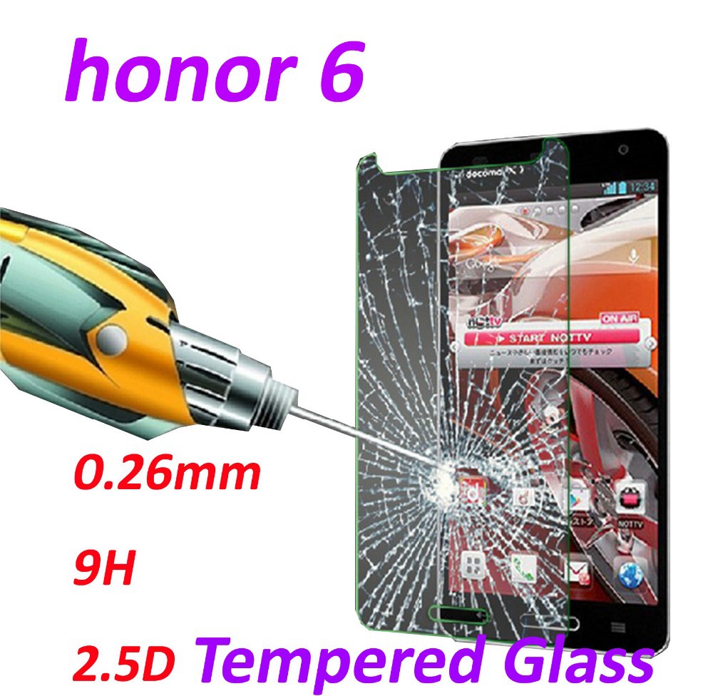 0 26mm 9H Tempered Glass screen protector phone cases 2 5D protective film For huawei honor
