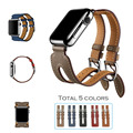 URVOI band for apple watch Series 2 genuin leather strap Double Buckle Cuff for iwatch Modern