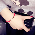 2016 Animal year transfer red string bracelet rose gold circle simple letter hand rope bracelet female