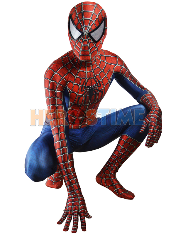 Фотография Free Shipping Raimi Spiderman Costume 3D Printed Kids/Adult Lycra Spandex Spider-man Costume For Halloween Fullbody Zentai Suit