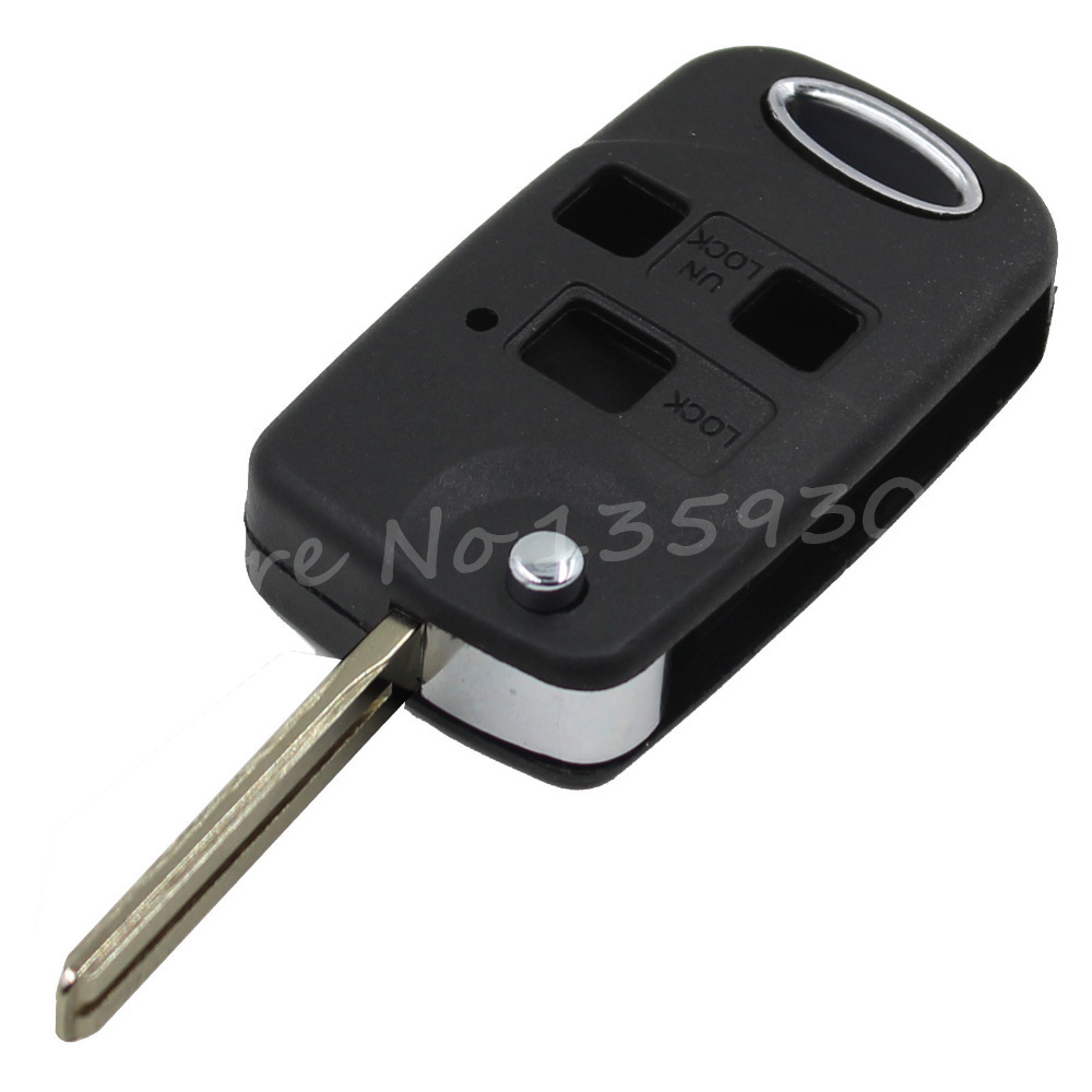 3 Buttons Remote Folding Key Shell Case Flip Blade For Lexus Es Rx Lx Gs Uncut