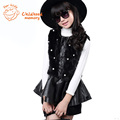 Kids Fur Vest European Style Long Faux Fur Girls Coat Fashion Children Waistcoats Skirt Girls Winter