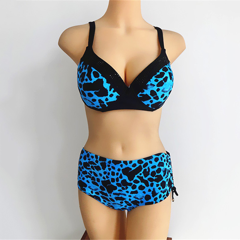 Plus Size XXL-6XL Elastic Leopard Print Strap Padded Push Up Sexy Two Piece Bandeau Bikini Swimsuit Women 2016 Swimwear LC160 Plus Size XXL-6XL Elastic Leopard Print Strap Padded Push Up Sexy Two Piece Bandeau Bikini Swimsuit Women 2016 Swimwear LC160