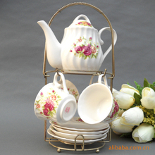Supply Jingdezhen Ceramic Coffee Set 9 C bone china coffee cup and saucer Pot red and