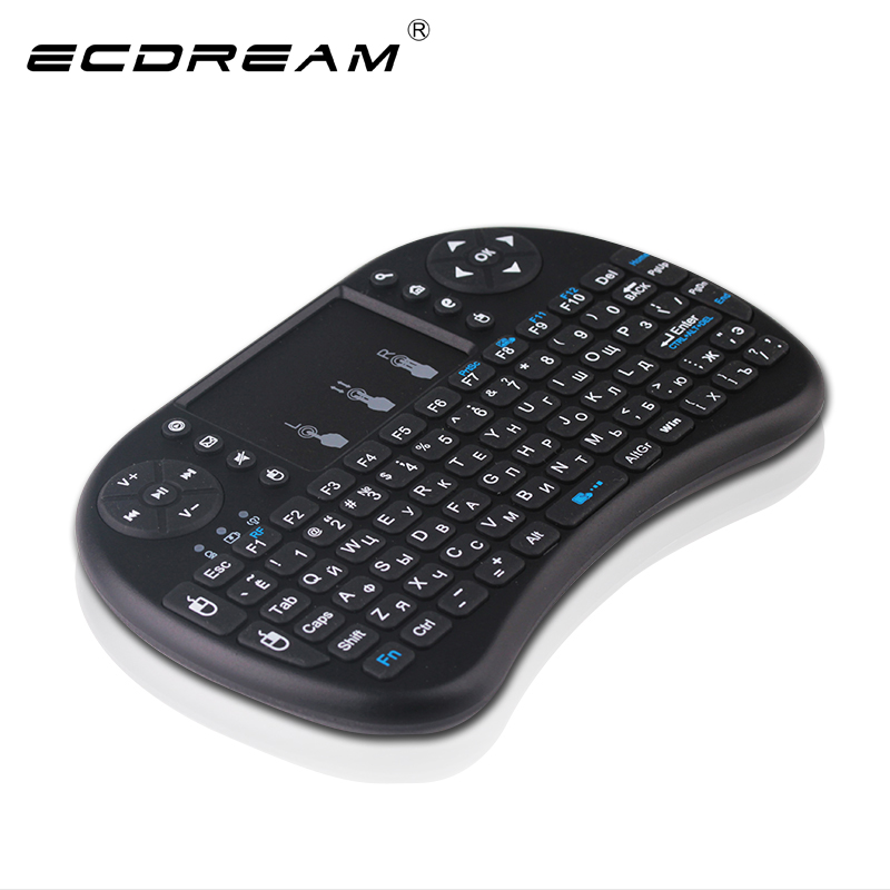 Most Fashion mini 2.4G Wireless Keyboard Air Mouse Touchpad Russian verssion For Smart TV Box Android Tv Box For Free shipping