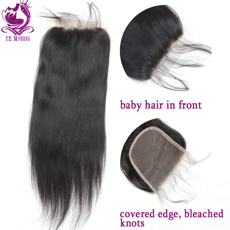 Human Hair Closure Bleached Knots Lace CLosure Filipino Straight Virgin Hair Silk Closure Bleached Knots 44inch Swiss Closure (1)