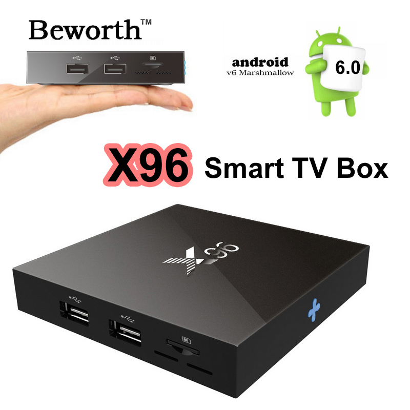 4K Android 6.0 Smart TV Box Amlogic S905X Quad Core 1G 8G X96 Mini PC Kodi Fully Loaded Wifi HDMI 2.0A H.265 Media Player