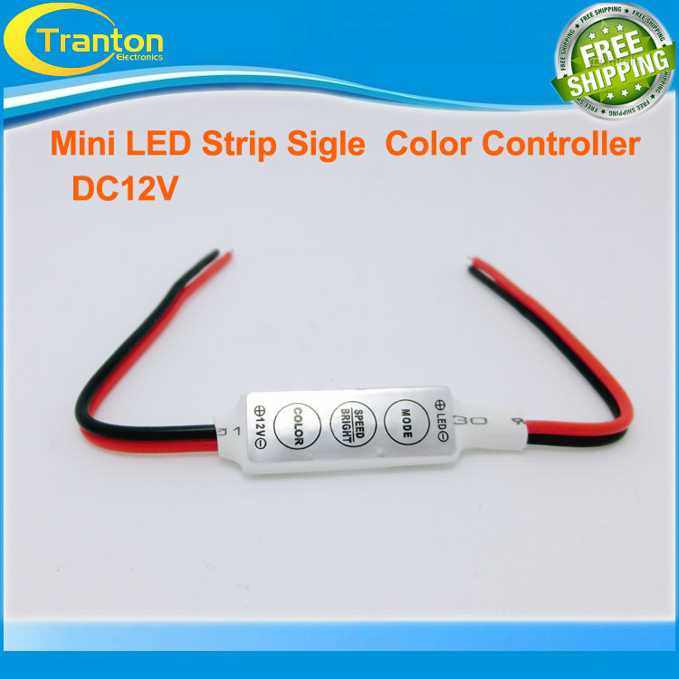 DC12V Mini 3 Keys Single Color LED Controller Brightness Dimmer for led 3528 5050 strip light ,1pcs/lot