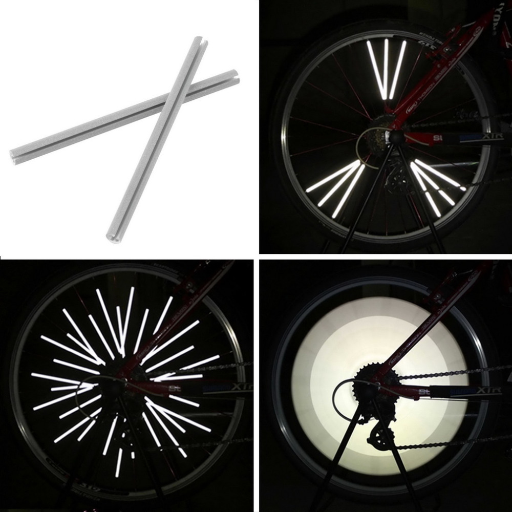 12pcs Reflective Mount Clip Tube Warning Strip Bicycle bike Wheel Spoke Reflector mountain rear bike reflector light reflector
