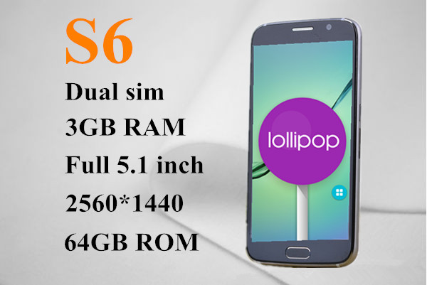 Dual sim s6 phone original MTK6592 Octa Core s6 mobile phone 3GB RAM 2560 1440 FHD