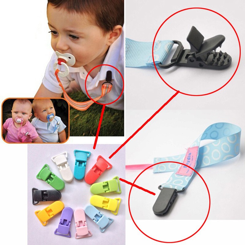 new 2015 KAM Plastic Clip Plastic Pacifier Clip kid Transparent Soother Clip For Baby Mix Colors 20mm cute hot sale New designs