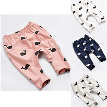 Toddler Baby Kids Girls Boys Pant Cute Whale Print 100% Cotton Pants Trousers Leggings Clothing 6M 12M 1 2 Years