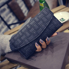 Woman Female Lady Girl Long PU Leather Purse Clutch Wallet Coinbag Portefeuille Plaid Fashion Designers Brand Luxury Famous Bag