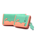 Famous Brand New Fashion Cartoon Wallet Desginer Simple Contrast Color Splicing Zipper Long Money Clip Purse