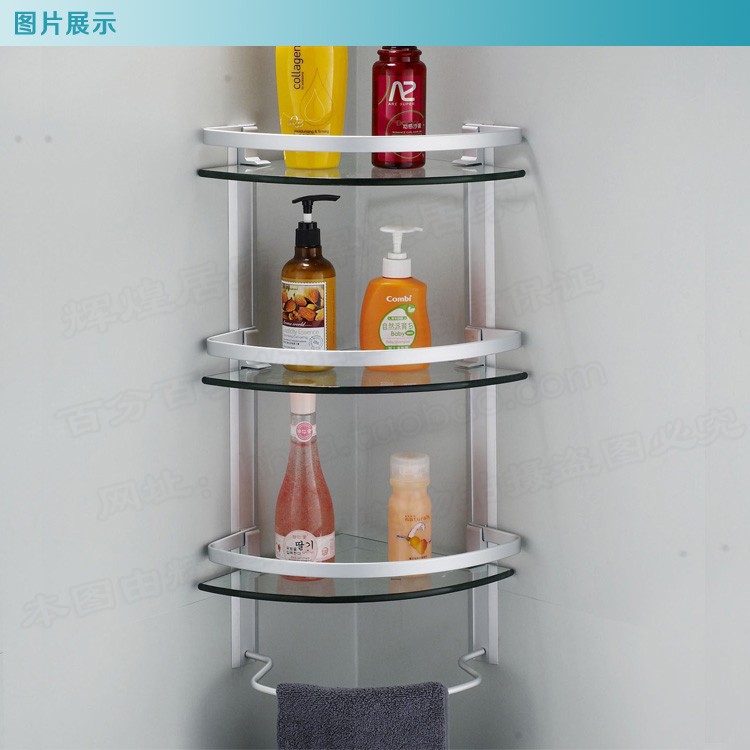 tier glass shelf shower holder bathroom accessories corner shelves 