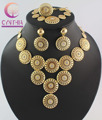 Free Shipping Wholesale Retail Dubai African Chunky Gold Plated Crystal Necklace Jewelry Sets WB 1100