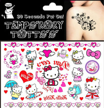 Hello Kitty Cat Child Flash Tattoo Sticker 17 10cm Tatoo Beauty Waterproof Summer Style 2015 Temporary