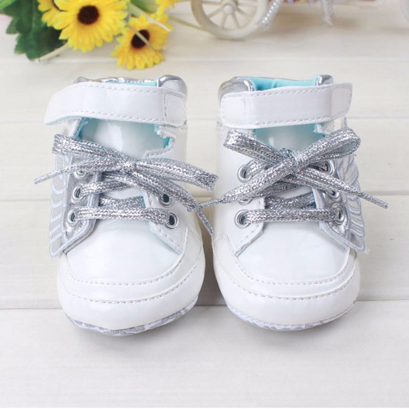 Cute fashion sleeve lace baby shoes leather Sneakers with wing soft sole sapatilha toddler first walkers baby boots 