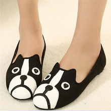 Women Casual Shoes 2016 Dog Cat Flat Shoes Sapatilhas Women’s Shoes Alpargatas Loafers Casual Cartoon Suede Brand Flats Shoes