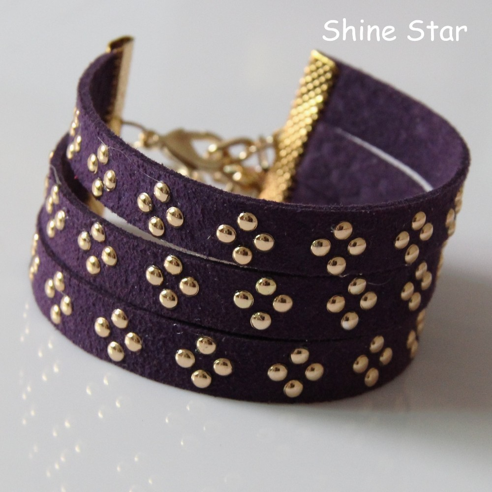 Handmade en alliage de zinc boucles 12 signes du zodiaque bracelet en cuir punk
