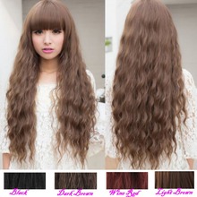 Classic Fashion Womens Lady Long Curly Wavy Hair Full Wigs Cosplay Party 5Colors