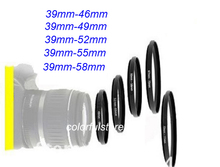5Pcs 39mm to 46mm-49mm-52mm-55mm-58mm 39 46 49 52 55 58 mm Metal Step-Up Step Up Ring Camera Lens Lenses Filter Stepping Adapter