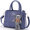 Bear Ornament Vintage Shoulder Bag Retro Trendy Women PU Handbag Chic Splicing All match Bag Ladies