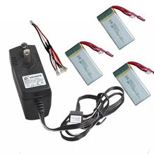 Free Shipping! 3in1 Cable+AC Charger+3x 7.4V 1200mAh 30C Lipo Batteries For MJX X101 RC Drone