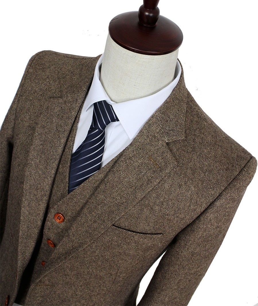 Brown-Classic-Tweed-custom-made-men-slim-fit-suit-Blazers-Retro-gentleman-style-tailor-made-wedding