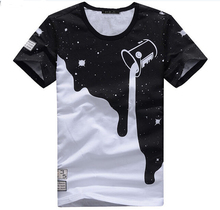 Mens Summer Tee New Man Plus Size Shirt Short Sleeve t shirt Milk Printed Cotton T